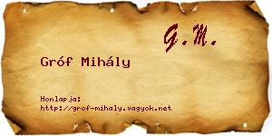 Gróf Mihály névjegykártya