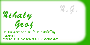 mihaly grof business card